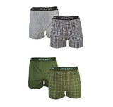 Herren Boxershorts 2er Pack Grau Oliv Baumwolle Gr. M