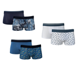 Herren Retropants Print 2er Pack Navy Weiß Blau Baumwolle Gr. M