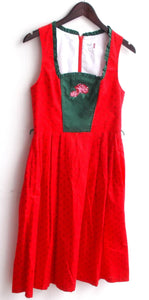 Damen Trachten Dirndl ärmellos rot gemustert Gr. 38 v. Outfit