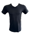 Herren T-Shirt Mikrofaser Kurzarm Weiß, Schwarz Gr. M