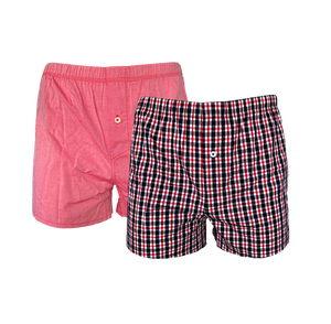 Herren Boxershorts 2er Pack Baumwolle Kariert Gestreift Gr. M