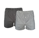 Herren Boxershorts 2er Pack Baumwolle Kariert Gestreift Gr. M