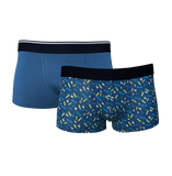 Herren Retropants Print 2er Pack Navy Weiß Blau Baumwolle Gr. M