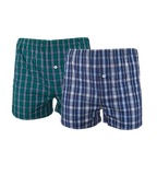 Herren Boxershorts 2er Pack Baumwolle Kariert Gestreift Gr. M