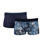 Herren Retropants Print 2er Pack Navy Weiß Blau Baumwolle Gr. M