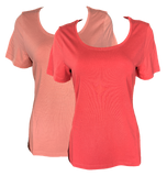 Damen Basic Shirts 2er Pack Kurzarm Baumwolle Gr. S