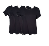 Damen American T-Shirt Kurzarm 3er-Pack Weiß, Schwarz Gr. S