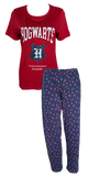 Damen Schlafanzug 2-Teilig Kurzarm Baumwolle Blau Rot Rosa Gr. S M L