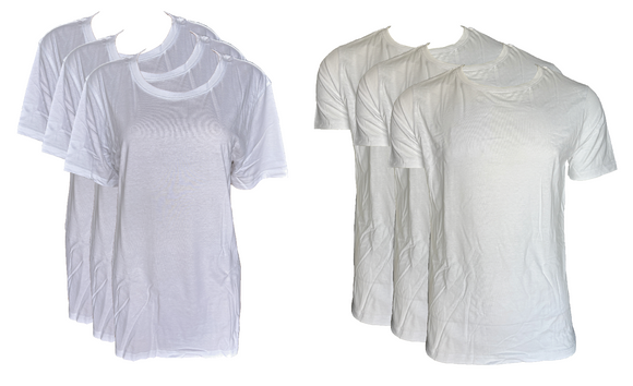 Damen/Herren T-Shirt Unisex Weiß Kurzarm Baumwolle Gr. L XL 2XL