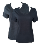 Damen Basic Shirts 2er Pack Kurzarm Baumwolle Gr. S