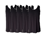 Herren Tanktop Unterhemd 5er-Pack Weiß, Schwarz Gr. M